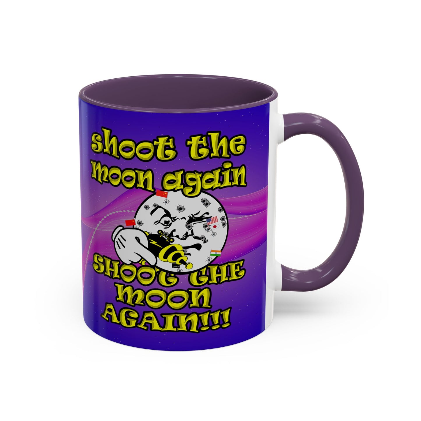 shoot the moon again - Accent Mug (purple-pink wave)
