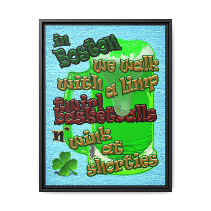 celtics logo - framed canvas art (faded blue)