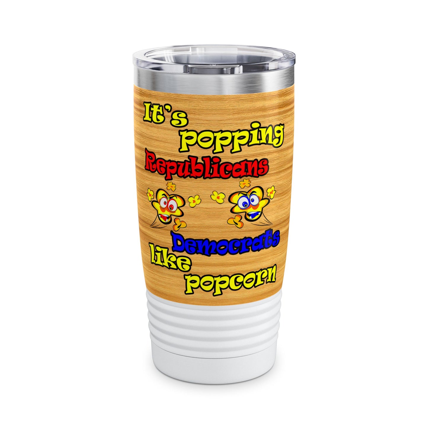 popping like popcorn - Ringneck Tumbler, 20oz (butterscotch wood finish)