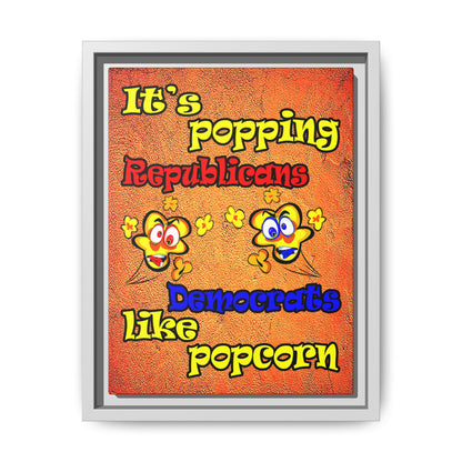 popping like popcorn - framed canvas art (burnt orange)