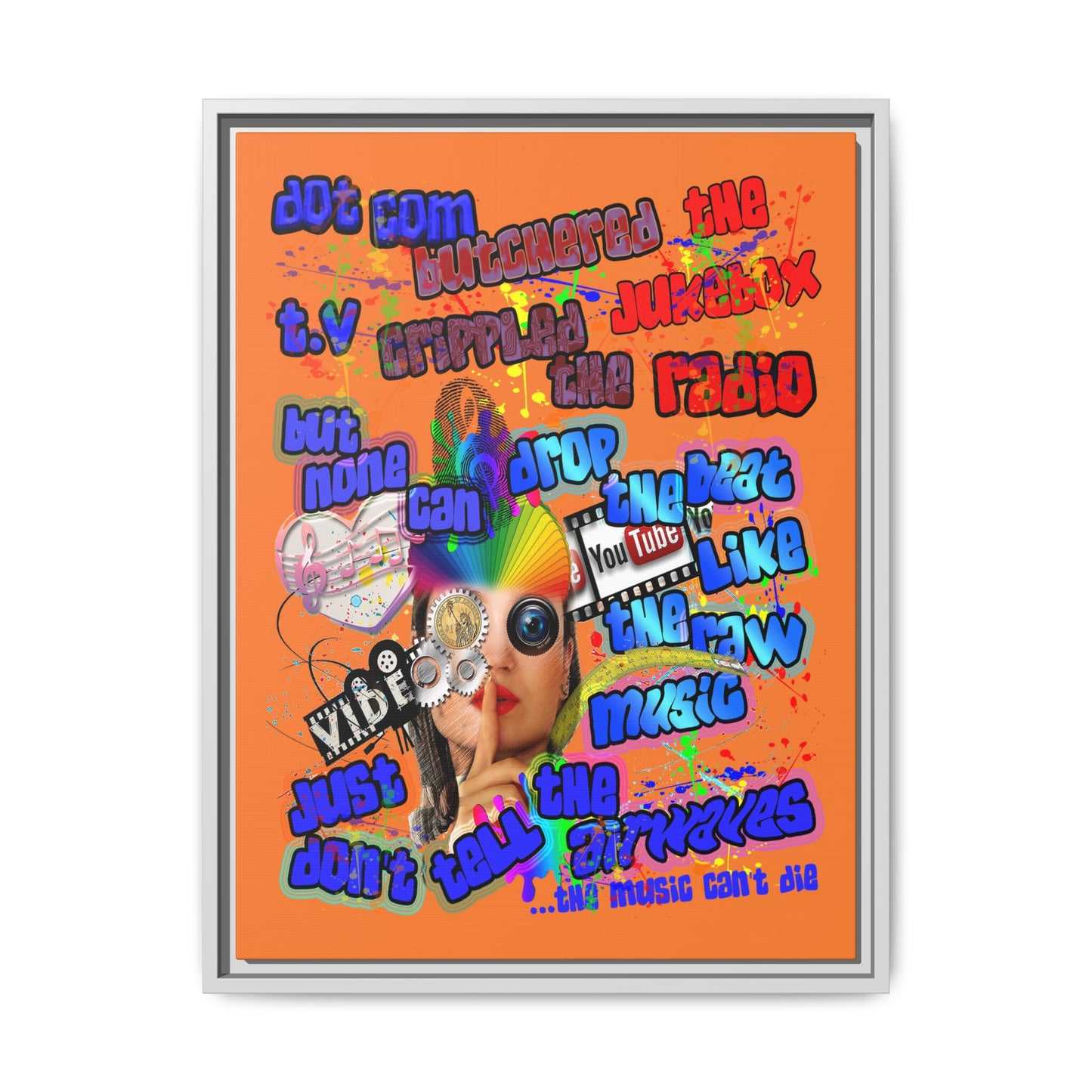 drop the beat - framed canvas art (crusta)