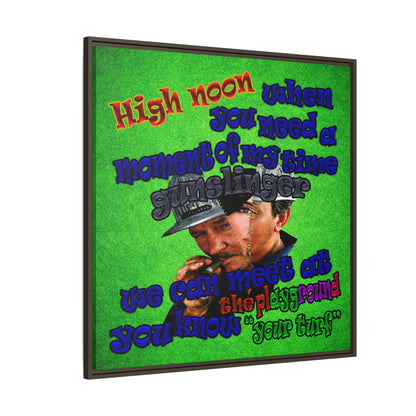 high noon - framed canvas art (green turf)