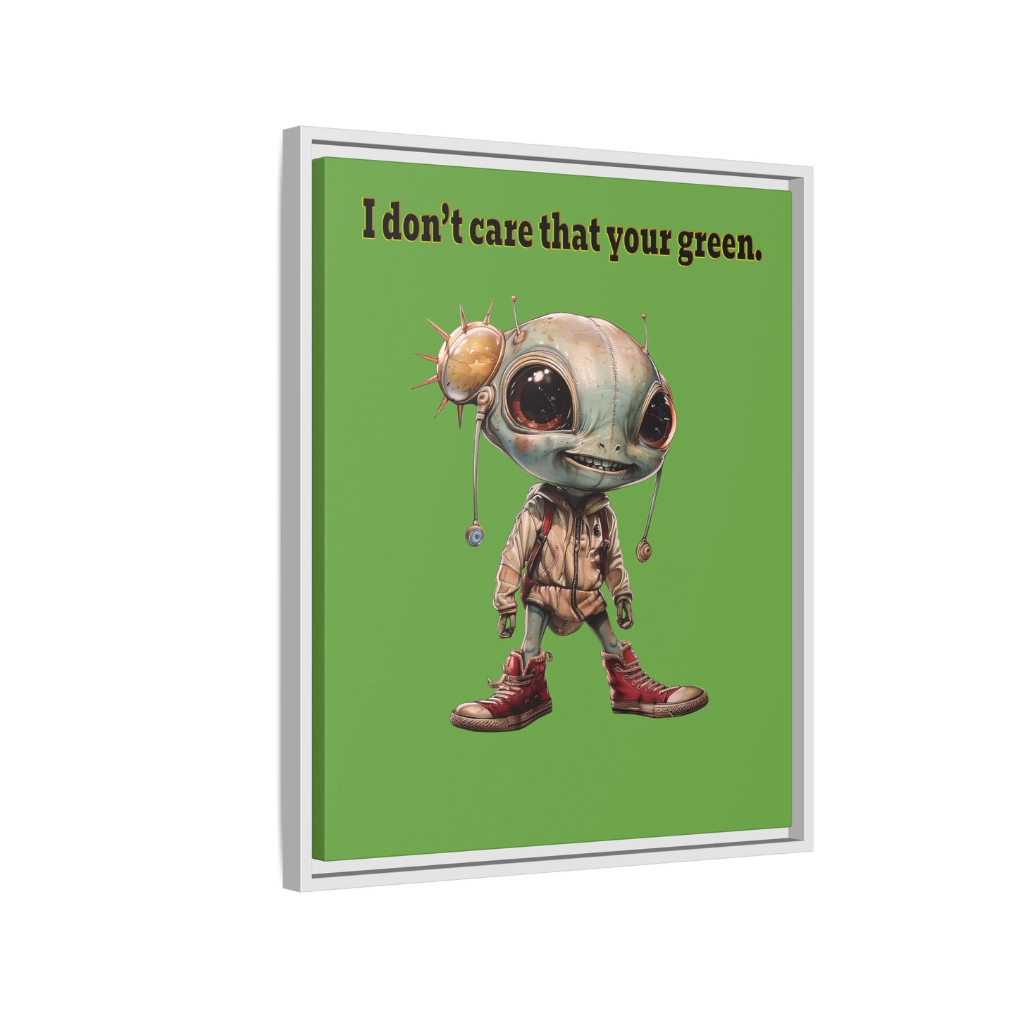 I don't care that your green - framed canvas art (green)