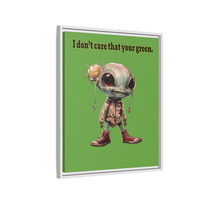 I don't care that your green - framed canvas art (green)