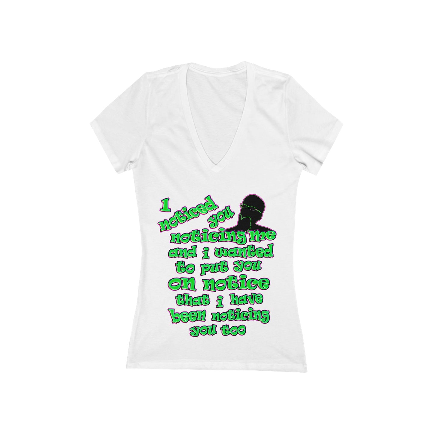 noticed you noticing - Women's Jersey Short Sleeve Deep V-Neck Tee