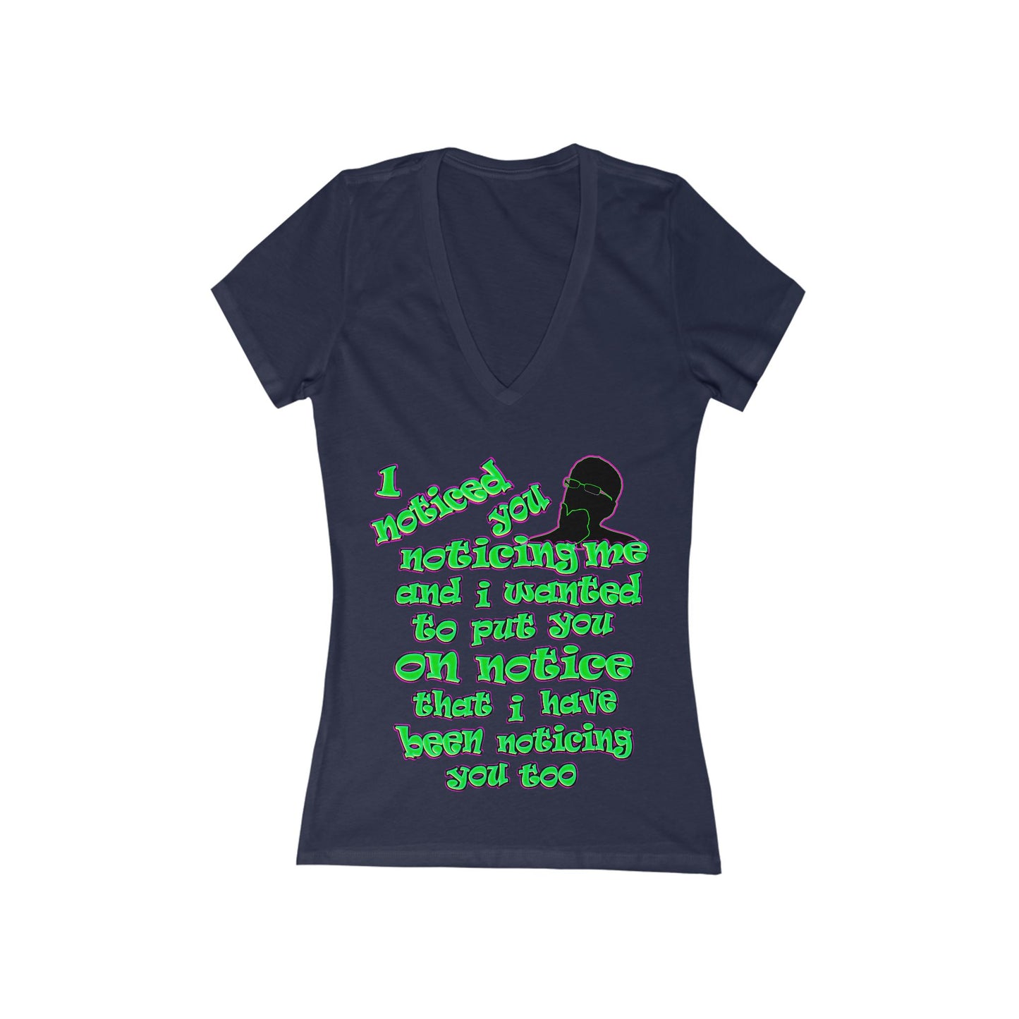 noticed you noticing - Women's Jersey Short Sleeve Deep V-Neck Tee