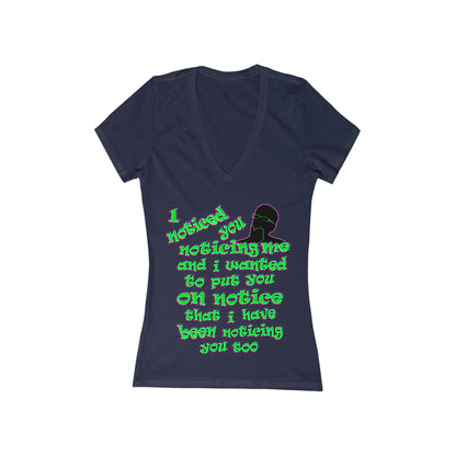 noticed you noticing - Women's Jersey Short Sleeve Deep V-Neck Tee
