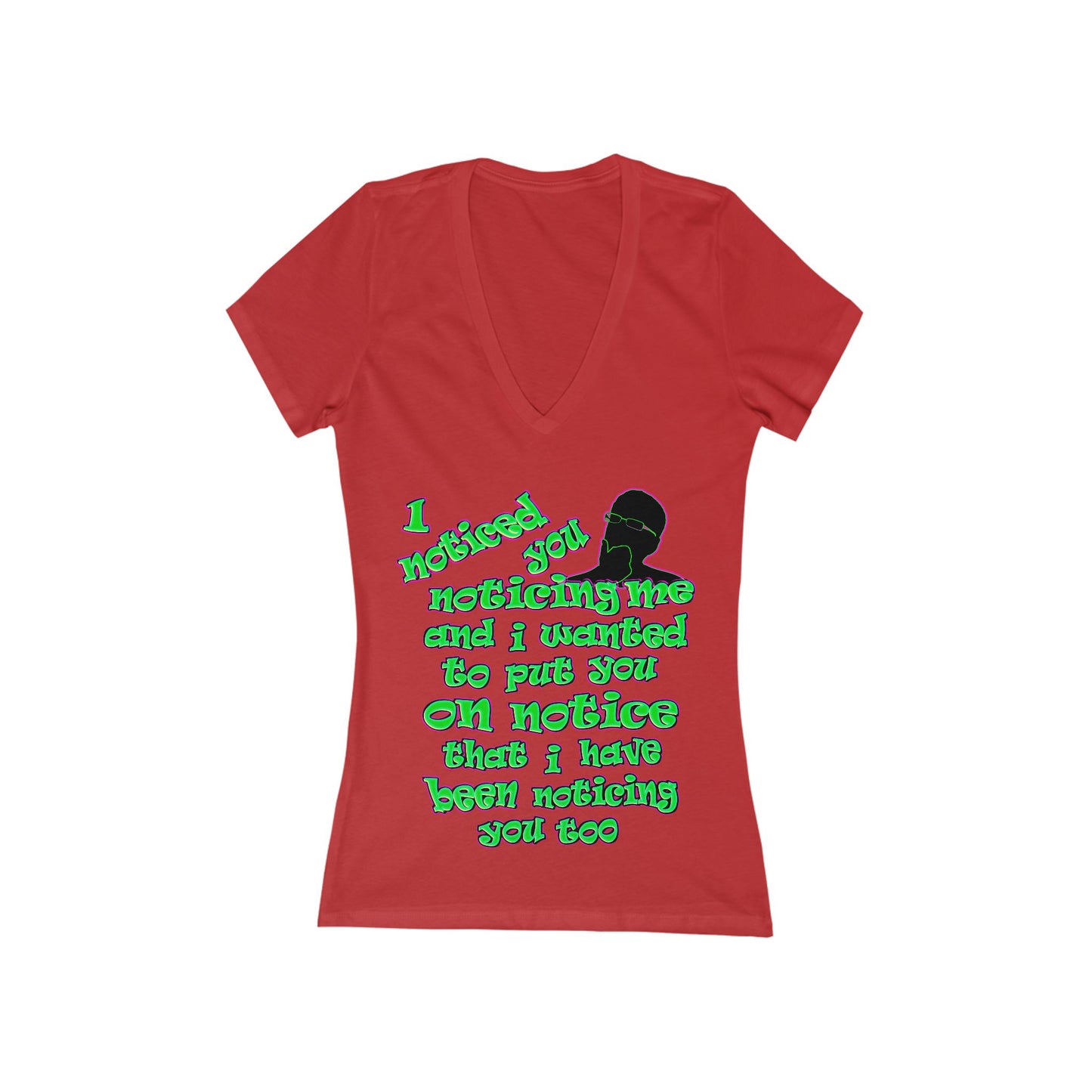 noticed you noticing - Women's Jersey Short Sleeve Deep V-Neck Tee