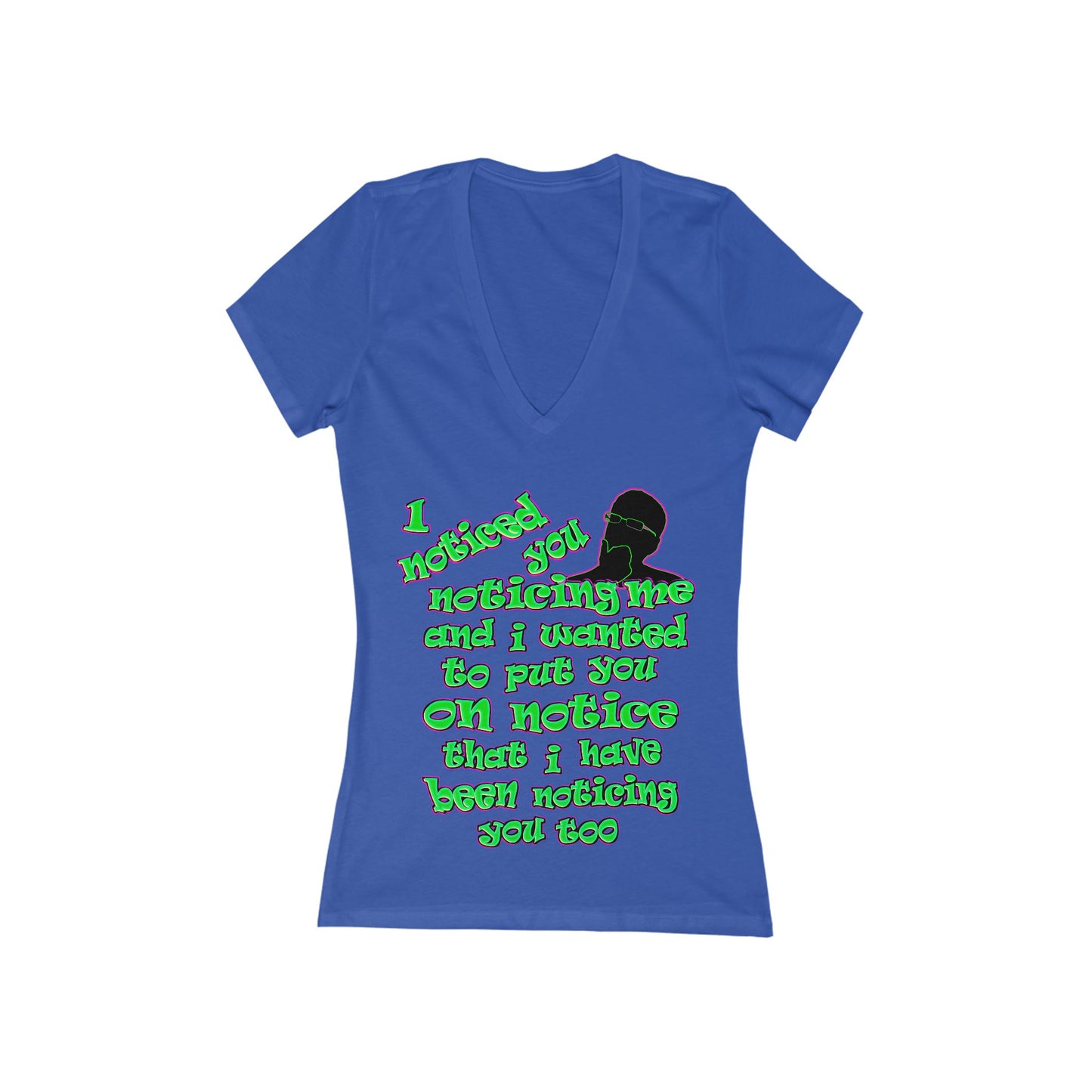 noticed you noticing - Women's Jersey Short Sleeve Deep V-Neck Tee