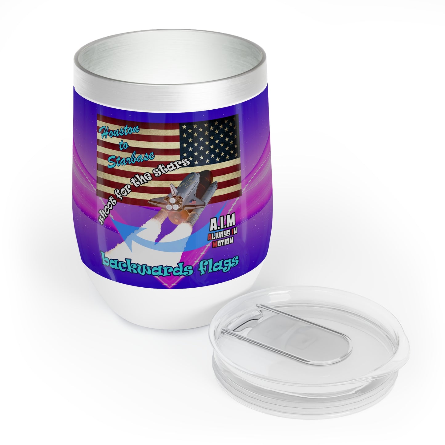 shoot for the stars - Chill Wine Tumbler (purple-pink wave)