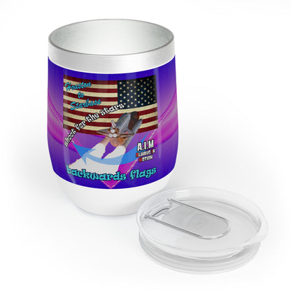 shoot for the stars - Chill Wine Tumbler (purple-pink wave)