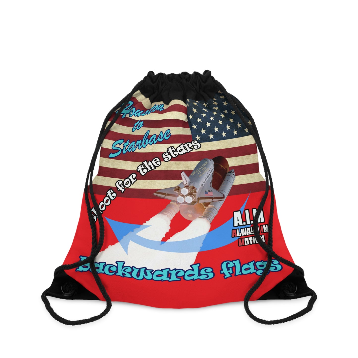shoot for the stars - Drawstring Bag (red)