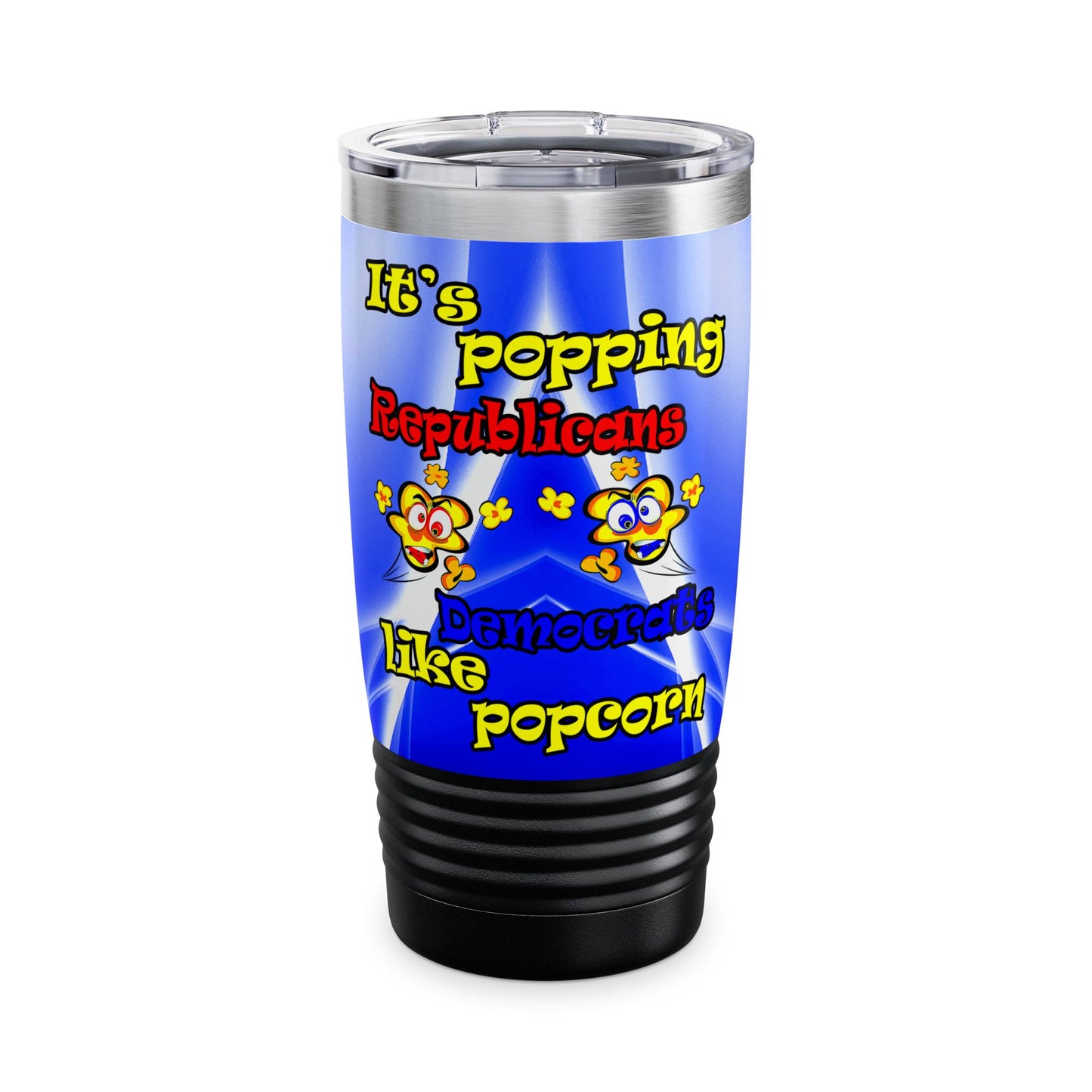 popping like popcorn - Ringneck Tumbler, 20oz (blue-white wave)