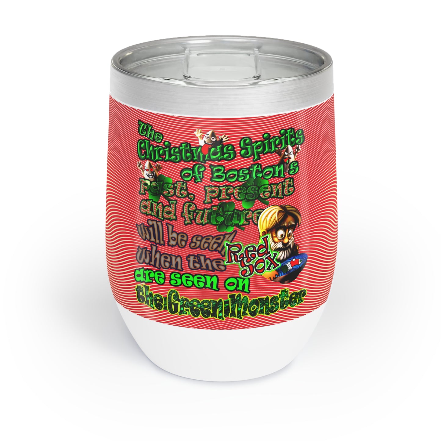 christmas spirits of boston - Chill Wine Tumbler (yellow-orange wave)