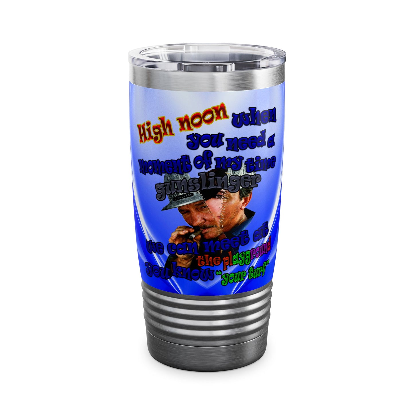 high noon - Ringneck Tumbler, 20oz (blue-white wave)