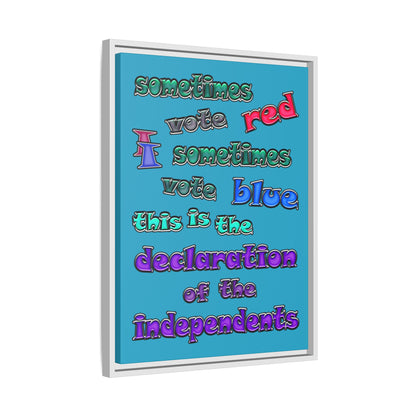 declaration of the independents - framed canvas art (turquoise)