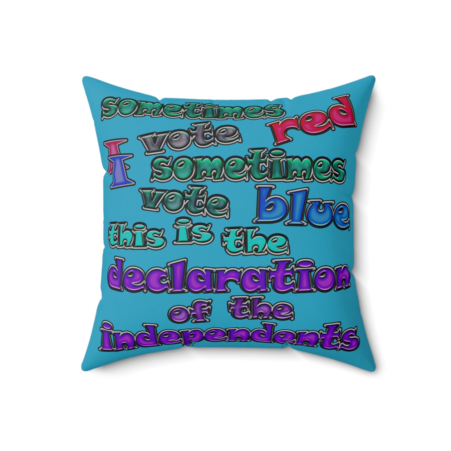 declaration of the independents - Faux Suede Square Pillow - (turquoise)