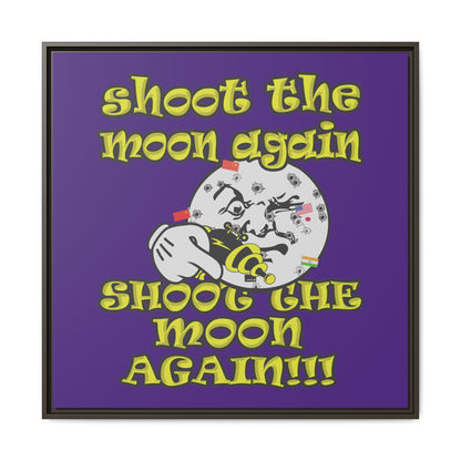 shoot the moon again - framed canvas art (purple)
