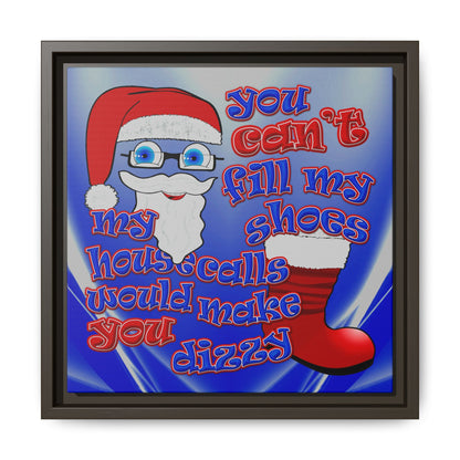 santa's shoes - framed canvas art (blue-white wave)