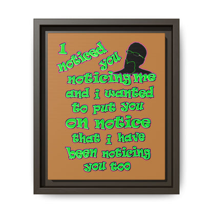 noticed you noticing - framed canvas art (light brown)