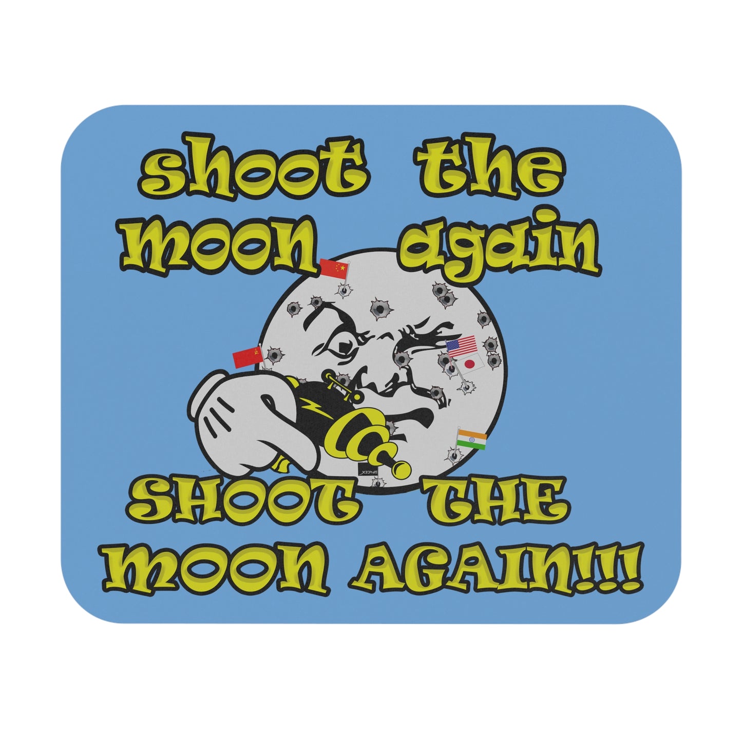 shoot the moon again - Mouse Pad (Rectangle) (light blue)