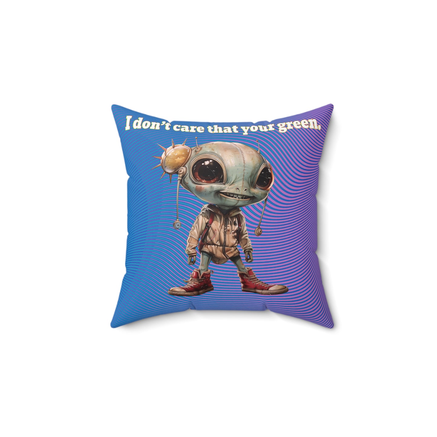 I don't care that your grey - Spun Polyester Square Pillow - (light blue-purple wave)