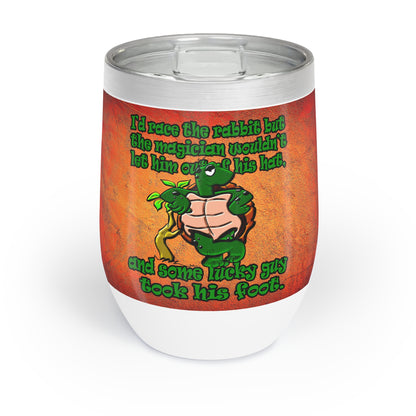turtle race - Chill Wine Tumbler (burnt orange)