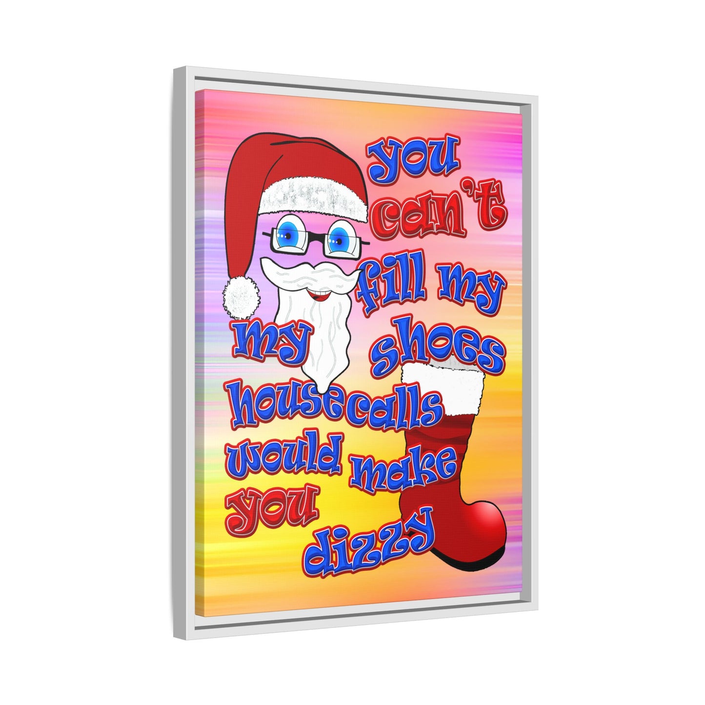 santa's shoes - framed canvas art (color blur)