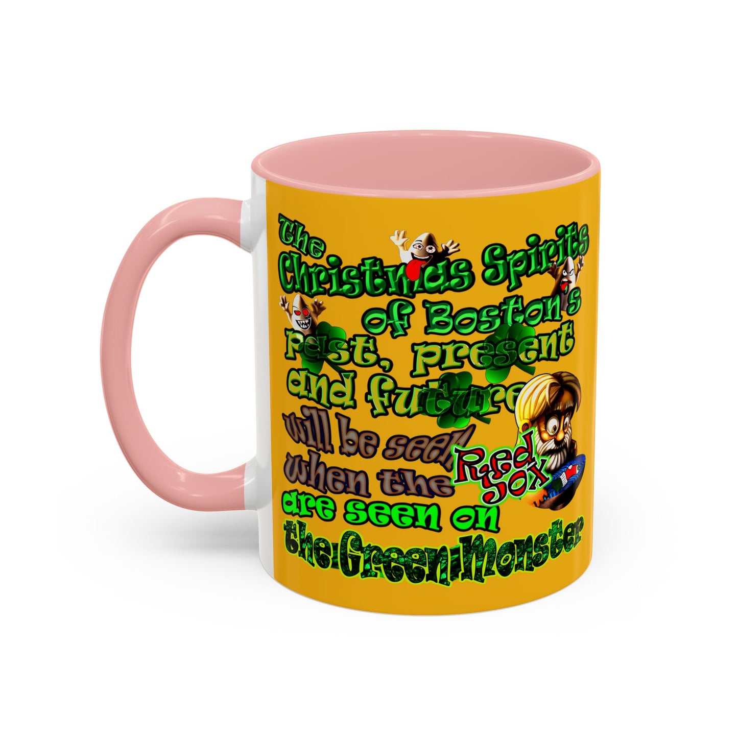 christmas spirits of boston - Accent Mug (yellow)