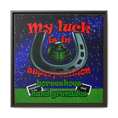 my luck - framed canvas art ('snoops' background)