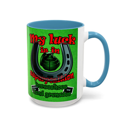 my luck - Accent Mug (green turf)