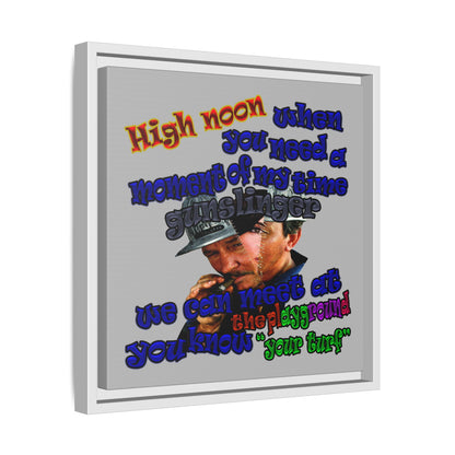 high noon - framed canvas art (light grey)