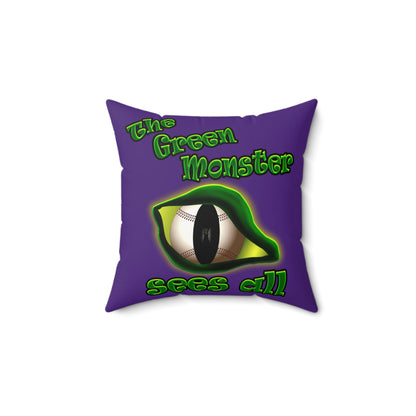 green monster - Faux Suede Square Pillow - (purple)