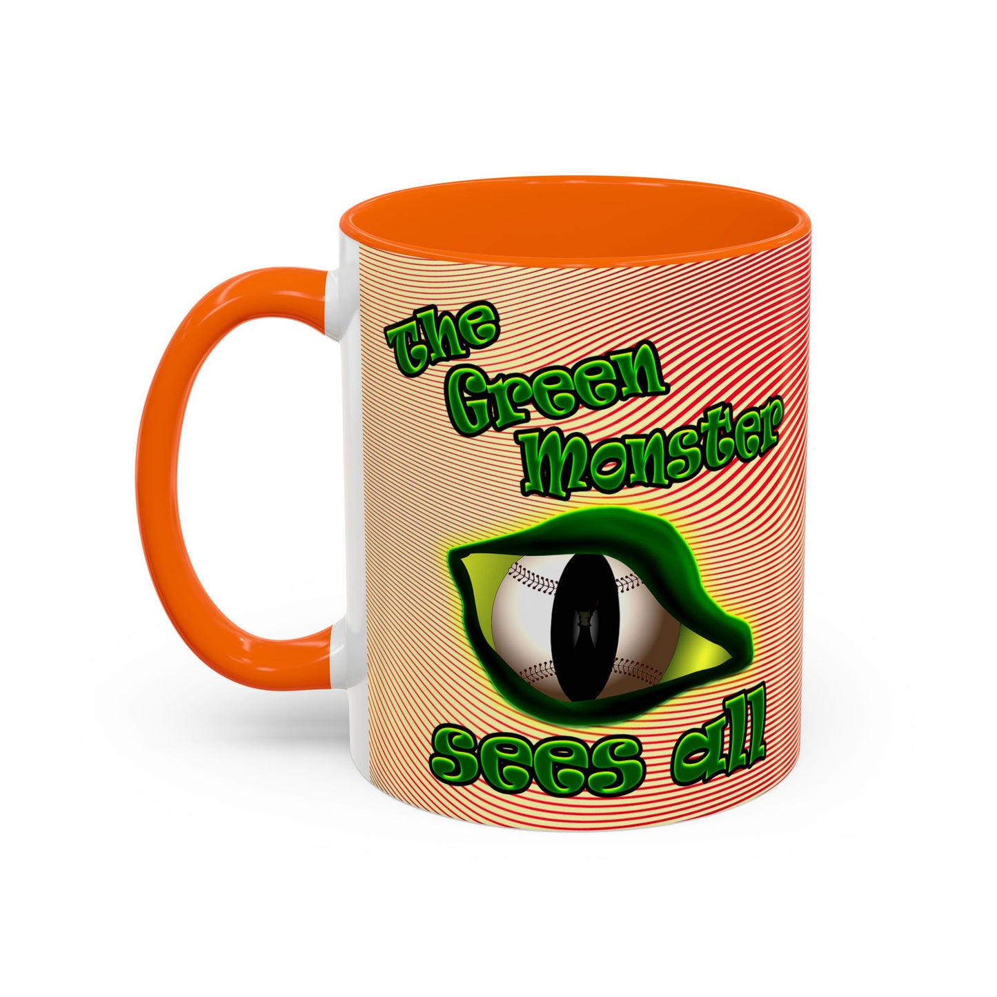 green monster - Accent Mug (yellow-orange wave)