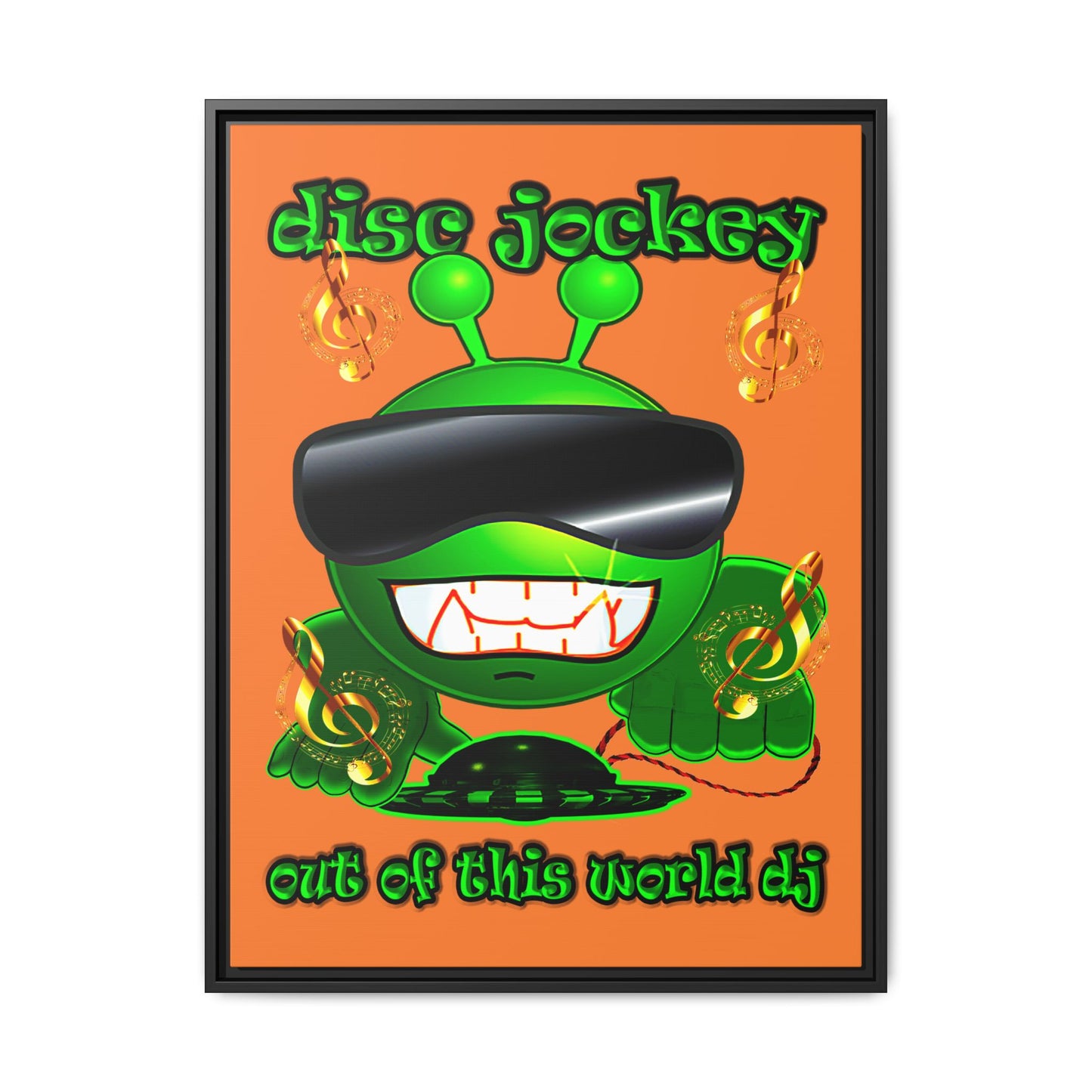 disc jockey - framed canvas art (crusta)