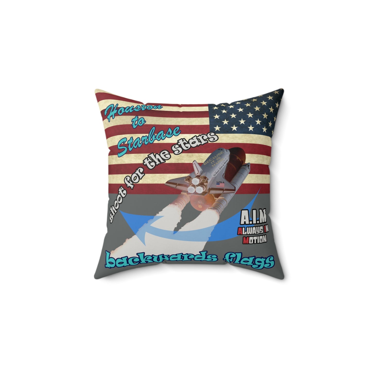shoot for the stars - Faux Suede Square Pillow - (dark grey)