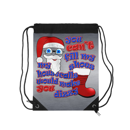 santa's shoes - Drawstring Bag (brushed nickel)