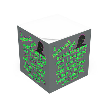 noticed you noticing - note cube (dark grey)