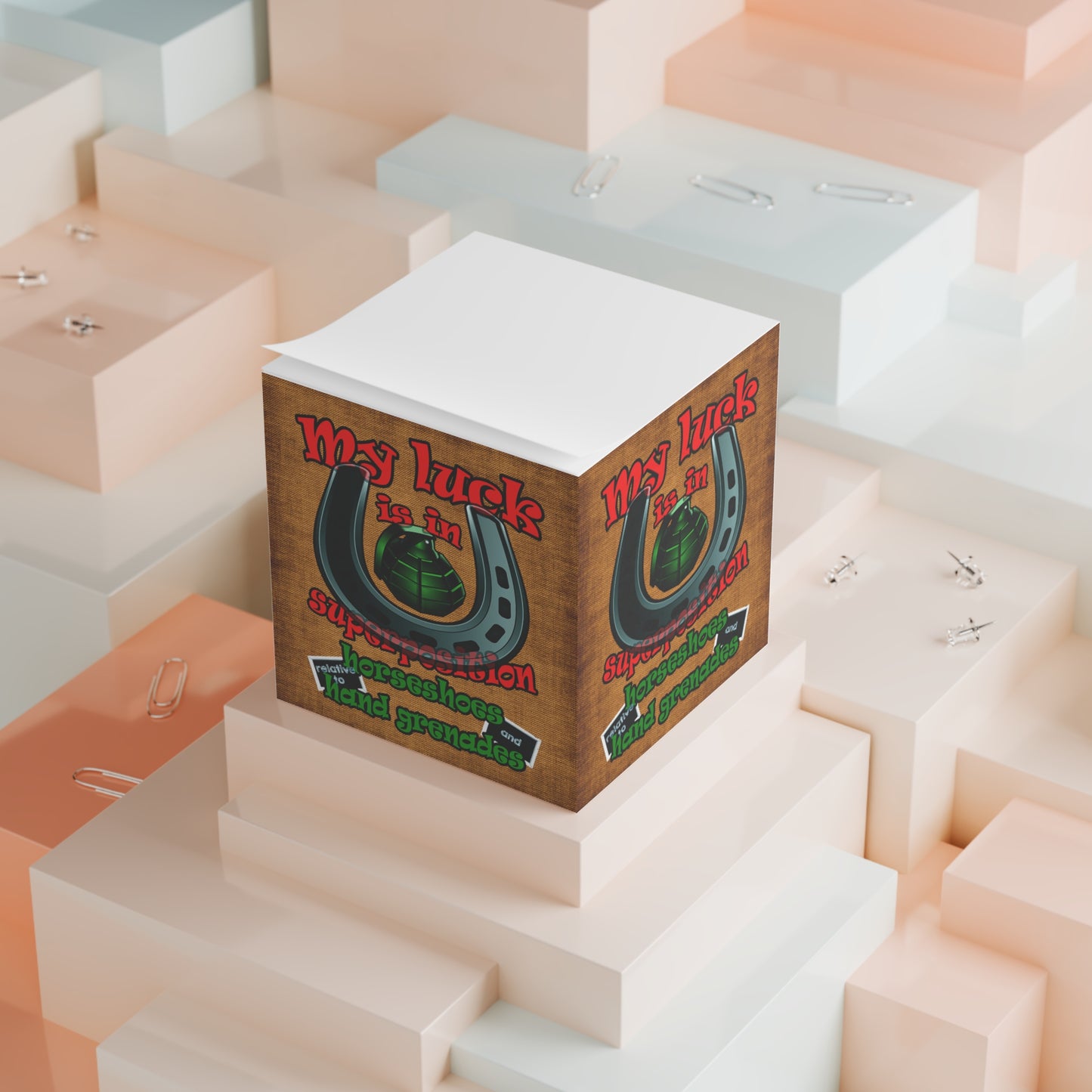 my luck - note cube (brown papyrus)