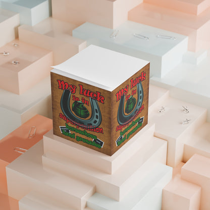 my luck - note cube (brown papyrus)