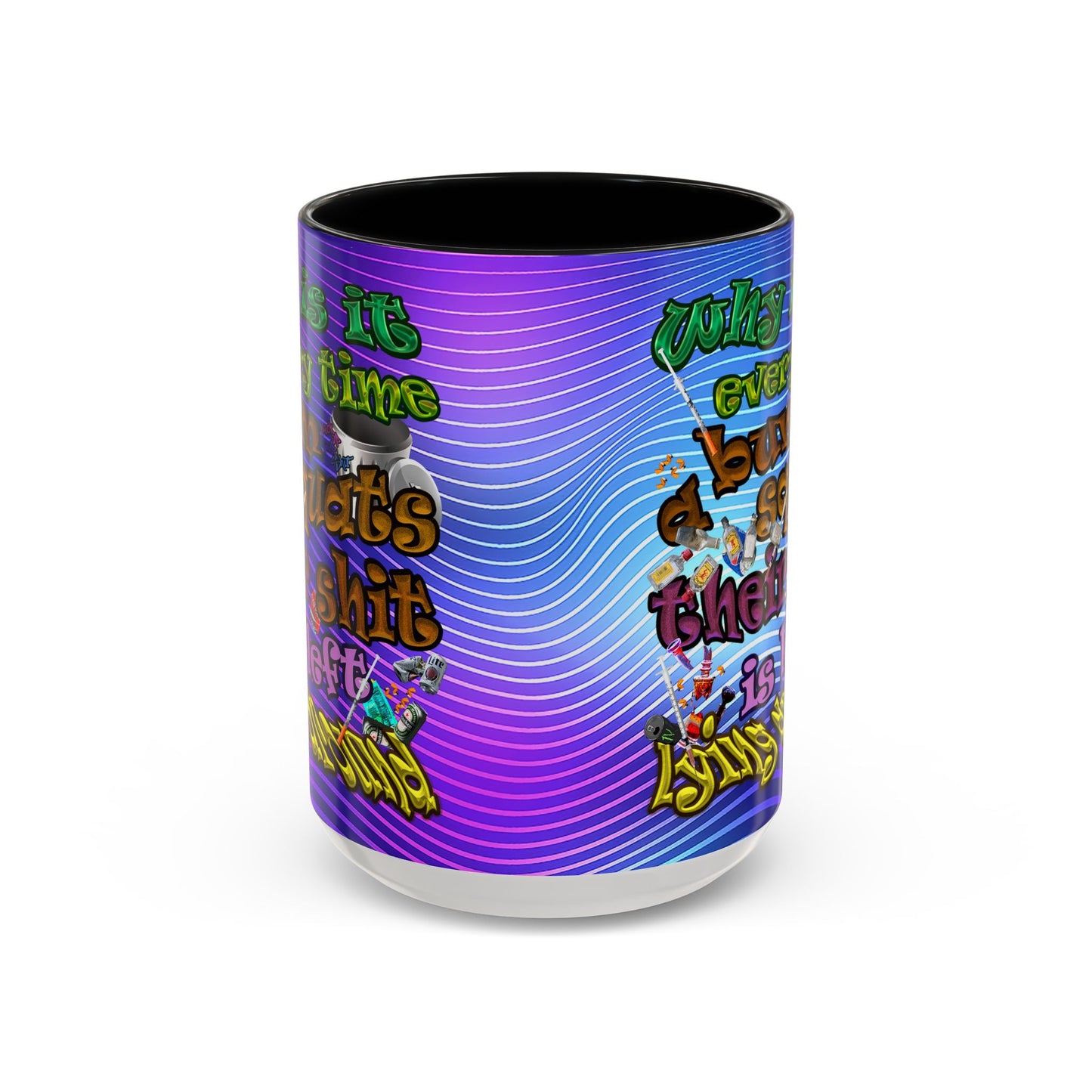 the bum's shit - Accent Mug (purple wave)