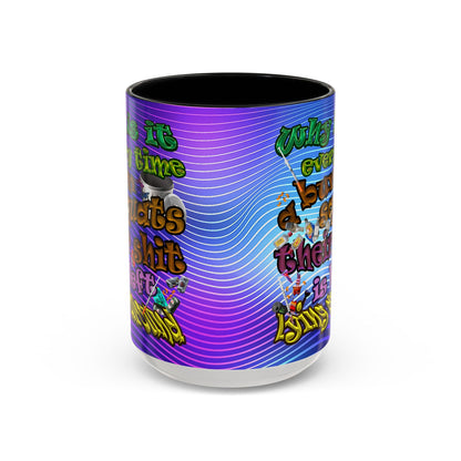 the bum's shit - Accent Mug (purple wave)