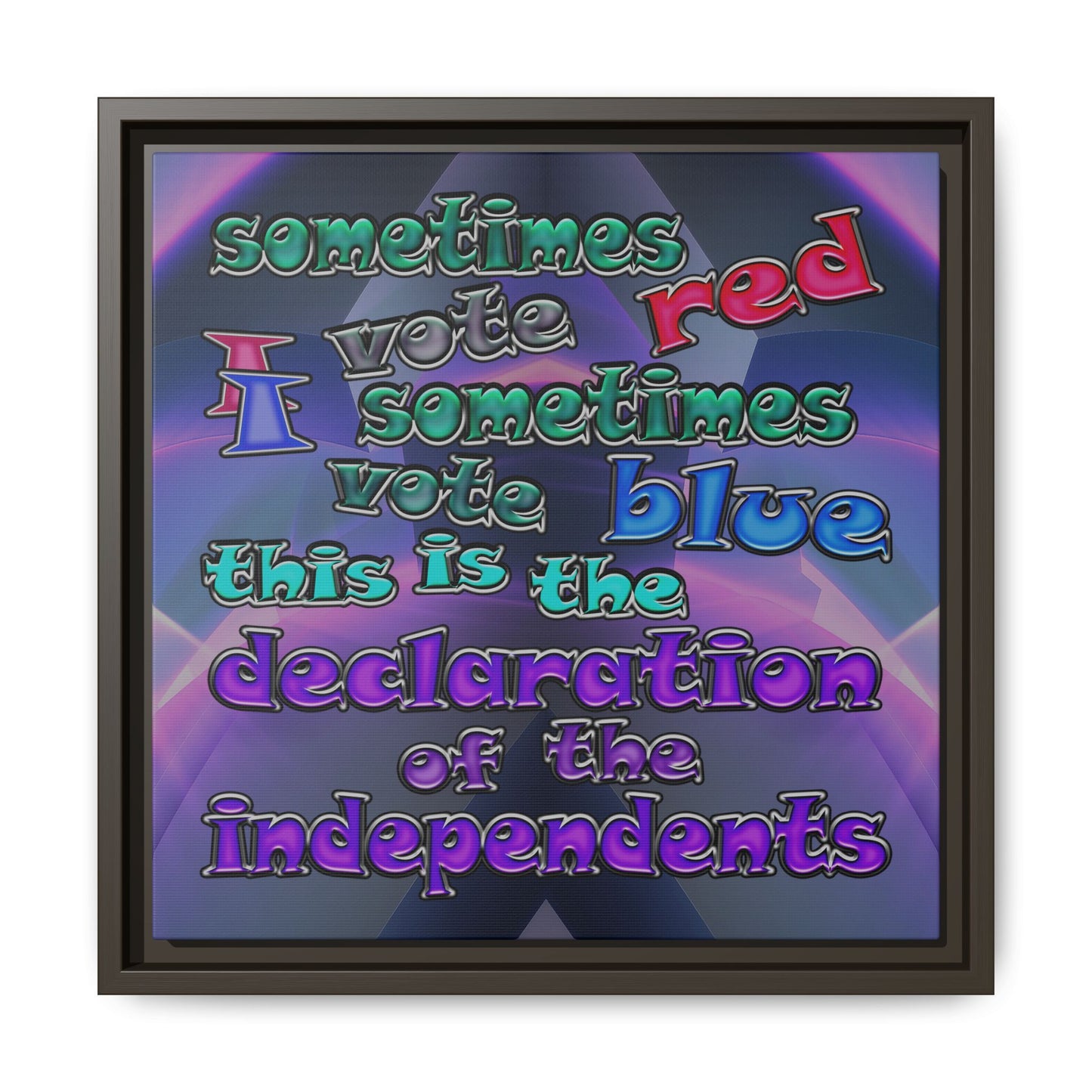 declaration of the independents - framed canvas art (grey-pink wave)