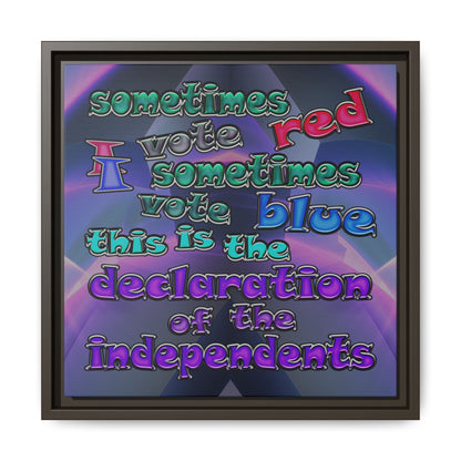 declaration of the independents - framed canvas art (grey-pink wave)