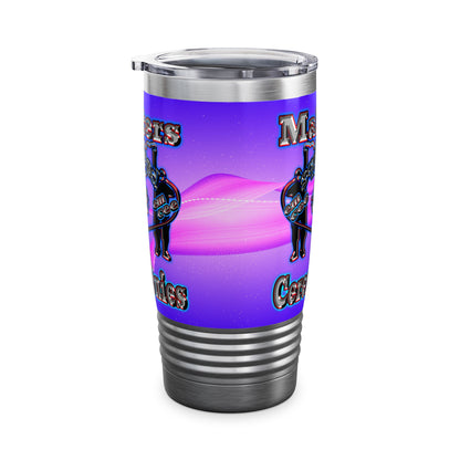 em cee squared - Ringneck Tumbler, 20oz (purple-pink wave)