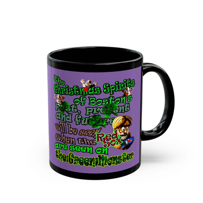 christmas spirits of boston - Black Mug (light purple)