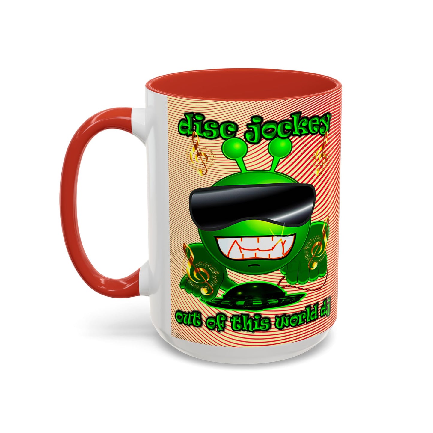 disc jockey - Accent Mug (yellow-orange wave)