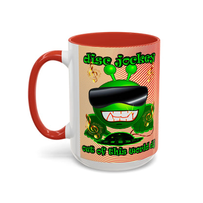 disc jockey - Accent Mug (yellow-orange wave)