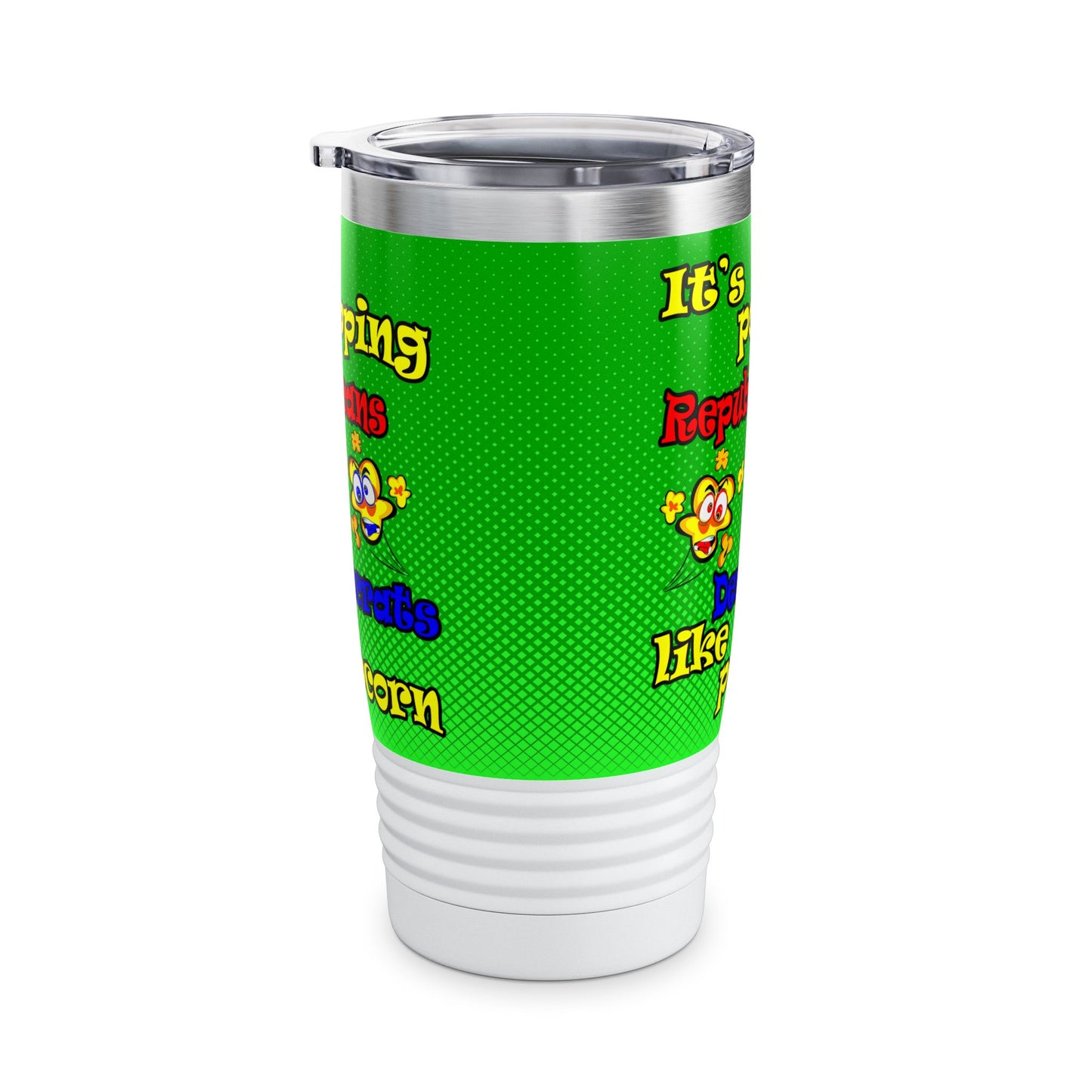 popping like popcorn - Ringneck Tumbler, 20oz (logo green)