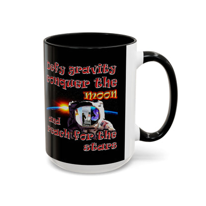 defy conquer reach - Accent Mug (black)